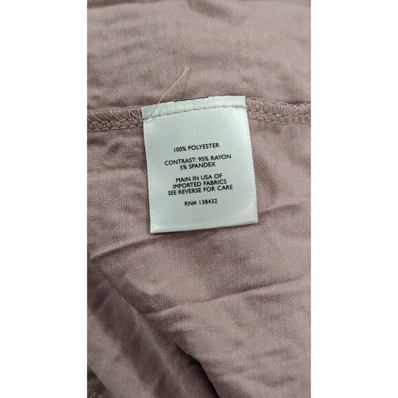 Fervour Womens Size XL Pink Round Neck Short Sleeve Ruffle Midi A Line Dress - Picture 7 of 8